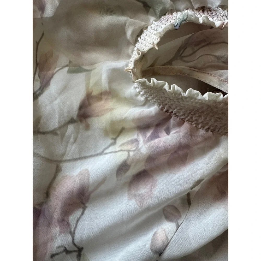 Show Me Your Mumu Floral Maxi Dress Large Off Shoulder Ruffle Garden Party Boho - Picture 6 of 8
